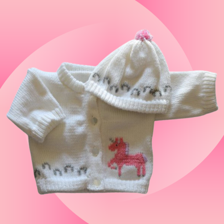 Unicorn Baby Sweater, Handmade Knitted Baby Sweater, Personalized Baby Sweater