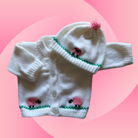 Sheep Baby Sweater, Handmade Knitted Baby Sweater, Personalized Baby Sweater
