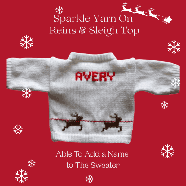 Reindeer Baby Sweater, Handmade Knitted Baby Sweater, Personalized Baby Sweater