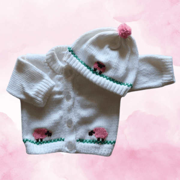 Teddy Bear Baby Sweater, Handmade Knitted Baby Sweater, Personalized Baby Sweater