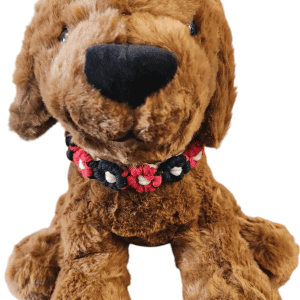 Pet Collar - Macrame - 2 colour Daisy Pattern in Black and White
