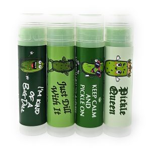 Dill Pickle Puns Version 1 Flavoured Lip Balm 4 Pack x3
