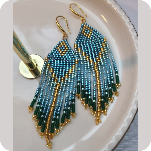 Seed Bead Fringe Earring