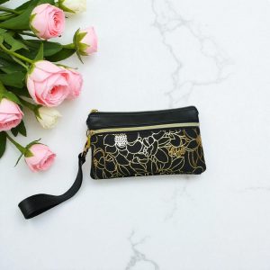 Triple Zipper Wristlet Bag