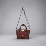 Burgundy quilted faux leather with gold hardware mini bag