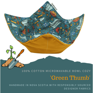 100% Cotton Microwavable Bowl Cozy - Green Thumb