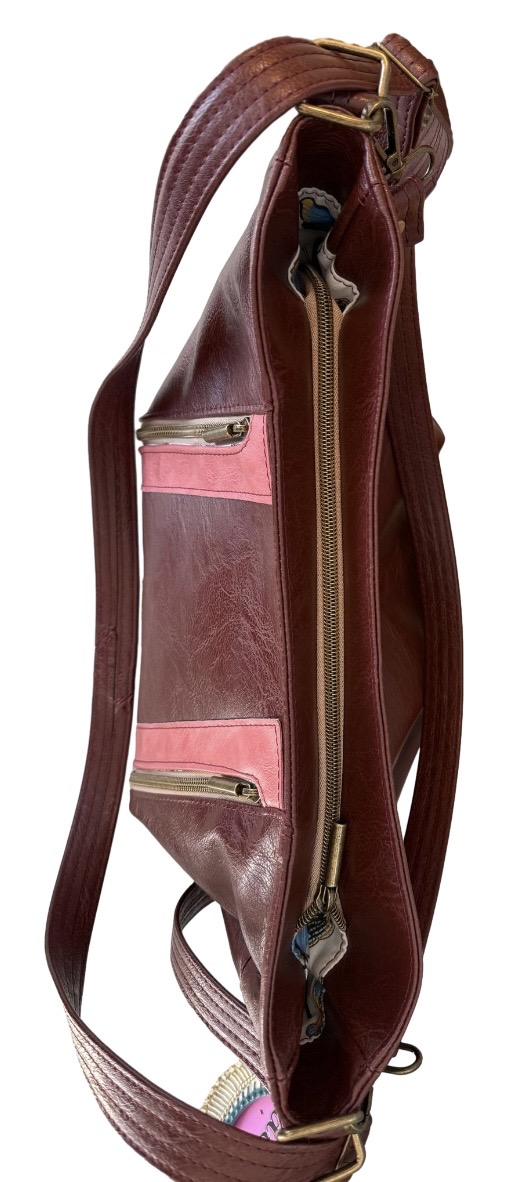 Burgundy, Blush and Butterflies Crossbody Bag