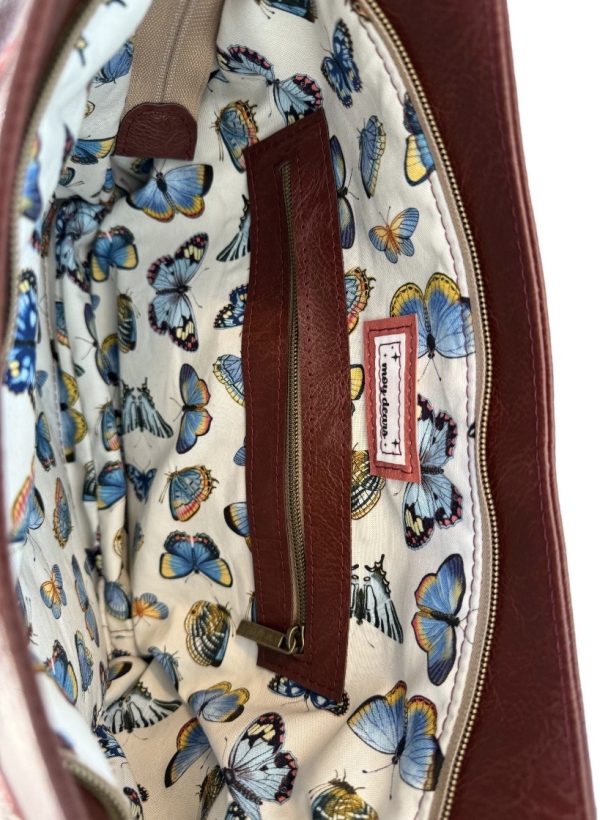 Burgundy, Blush and Butterflies Crossbody Bag