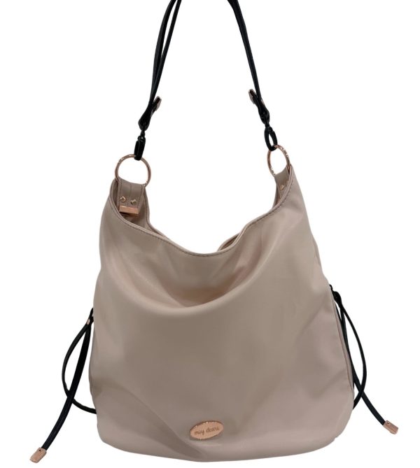 Blush and Black Elegant Slouchy Shoulder Bag