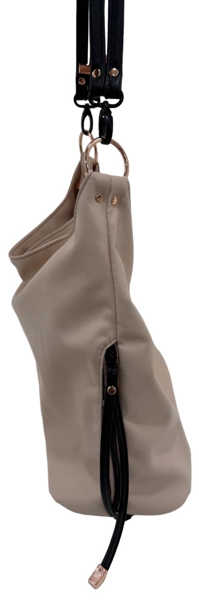 Blush and Black Elegant Slouchy Shoulder Bag