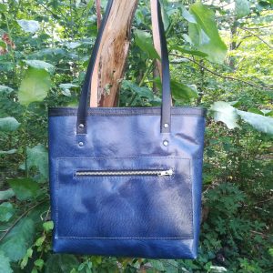 Handmade Leather tote bag - Royal blue