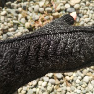 Black HandKnit Seamless Academia Wool Gloves