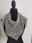 Crochet Shimmer Triangle Shawl – Handmade sparkly Festival Wrap, Boho Shawl, Belt Accessory