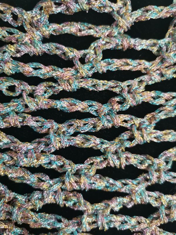 Crochet Shimmer Triangle Shawl – Handmade sparkly Festival Wrap, Boho Shawl, Belt Accessory
