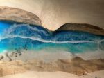 Ocean Maple and Resin Charcuterie Board - Coastal Art You Can Serve On (12 x 18 x 1.5”)