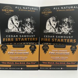 Clem & Simms Cedar Fire Starters – 4 Box Bundle -144 Fires – (Free Shipping)