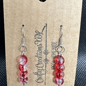 Shattered Marble Earrings - Red