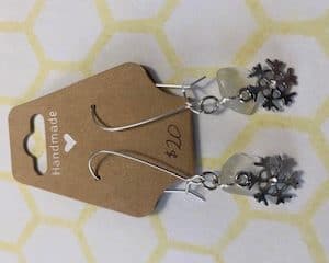 earrings - sea glass & snowflakes