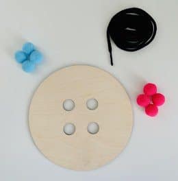 Button Lacing and Pompom Push Activity