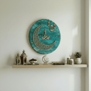Ramadan Crescent | Ocean-Inspired Islamic Resin Art