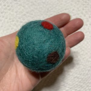 Polka Dot 5cm Felted Ball - TEAL