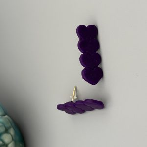 Purple Heart Stack Stud Earrings