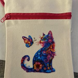 Cat and butterfly small crossbody bag