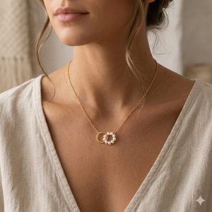 18k Gold Plated Freshwater Pearl Necklace | Tarnish-Free Stainless Steel |