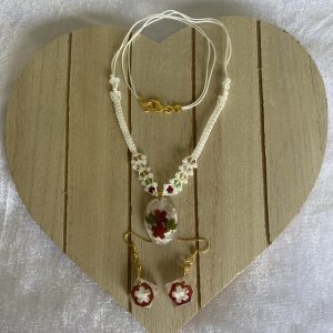Quilling Love Die-cut Rose White Jewerly Set
