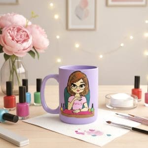 Handpainted Coffee Mug for Nail Technicians