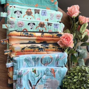 Handmade Quilted Cotton Zipper Pouch| Animal Themed
