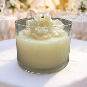 Wedding Guest Table, Decorative White Iris Candle, 16 oz.