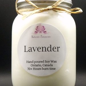 Lavender Soy Wax Candle - Mason Jar 80+ Hours Burn Time - Wooden Wick