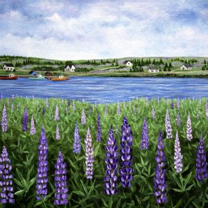 Lupines and Boats Print