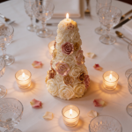 Wedding Party Table, Rose Tree Centerpiece Candle