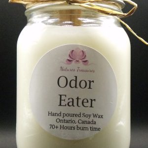 Odor Eater Soy Wax Candle - Mason Jar 80+ Hours Burn Time - Wooden Wick