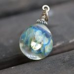 Blue Helix Crystal Necklace – Handmade Glass Art Fantasy Jewellery