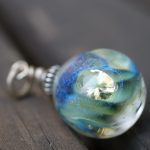 Blue Helix Crystal Necklace – Handmade Glass Art Fantasy Jewellery