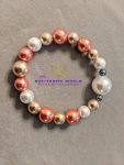 Large White Pearl Charm & Colourful Pearl Bracelet
