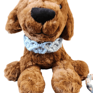 Pet Collar - Macrame - Denim Blue - Diamond Pattern