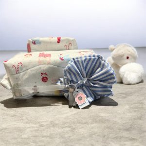 Handmade Cotton Gift Bundle - Two Cosmetic Pouches & Scrunchie