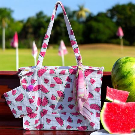 Watermelon Print Tote Bag | Summer Shoulder Bag | Cute Fruit Pattern Handbag | Beach Picnic Bag