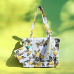 Lemon Print Tote Bag | Summer Shoulder Bag | Cute Fruit Pattern Handbag | Beach Picnic Bag