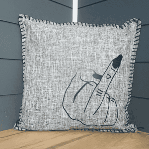 Middle Finger. Pillow Cover
