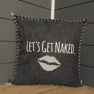 Let's Get Naked. Pillow Cover.