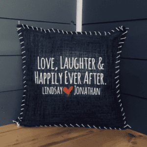 Love, Laughter & Happily Ever After. Pillow Cover.