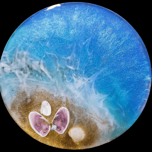 Resin Art Coasters 3.5" Sand and Sea