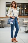 Blueberry Floral Faux Leather Handbag, Rose Gold Hardware, Zippered Compartment
