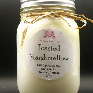 Toasted Marshmallow Soy Wax Candle - Mason Jar 80+ Hours Burn Time - Wooden Wick