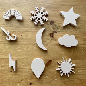 3D Eco Printed Weather Pattern Loose Parts - 9pk